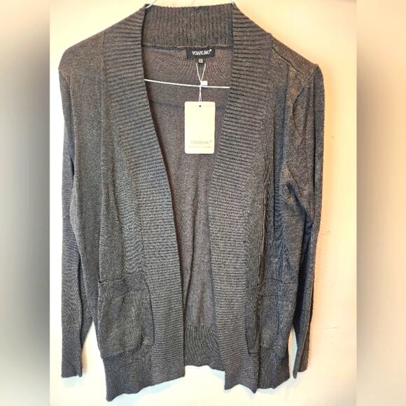 New Grey Cardigan Sweater NWT Size 0X  / 1X - Picture 1 of 8